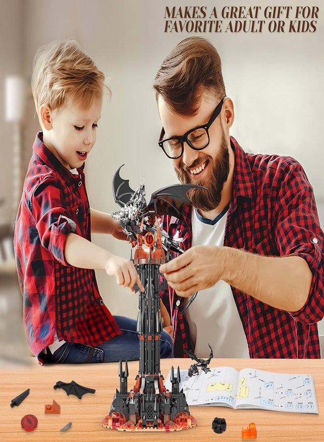 TOY PLAYER مجموعة بناء البرج المظلم للبالغين، متوافقة مع مجموعة ليغو كاسل لورد المعمارية مع إضاءة، لعبة هدية عيد ميلاد للأطفال من عمر 8 إلى 14 عامًا (997 قطعة) - Image 5